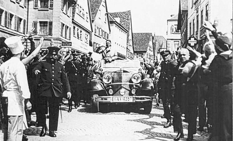 Adolf Hitler crosses Crailsheim on his way to Stuttgart